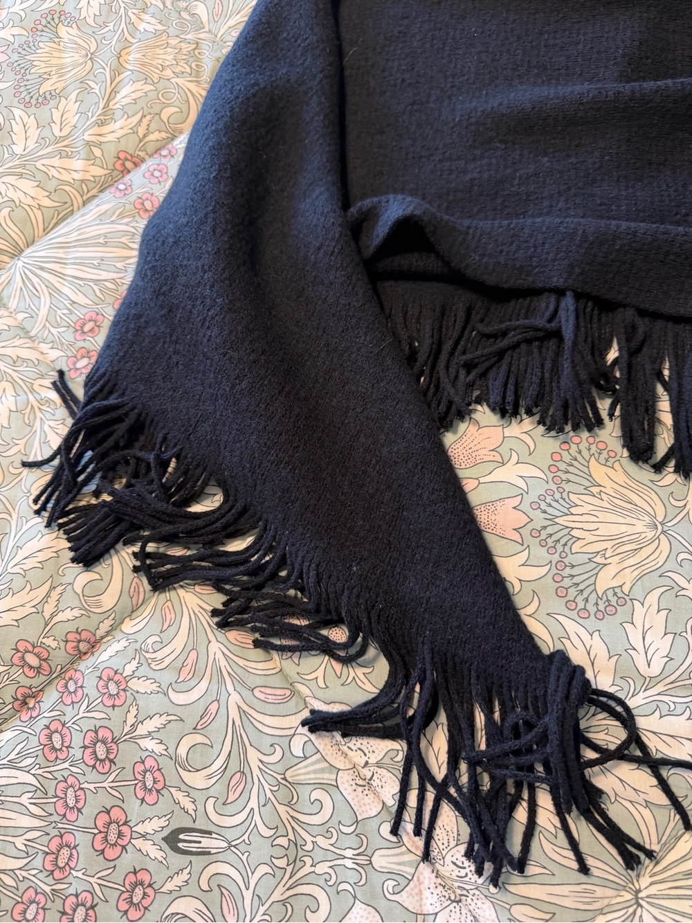 Echo Black Fringe Wrap Poncho - Picture 2 of 7